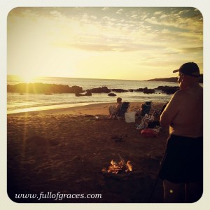 Salt Pond Park, Bonfire dinner at sunset