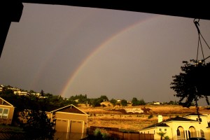 The rainbow came in the middle